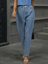 'Dani' Pearl Detail Straight Jeans - Celes Fashion